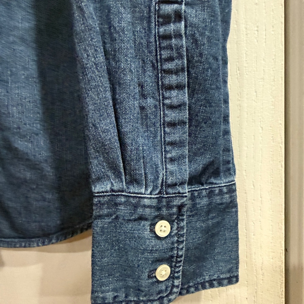 J. Crew Women's Denim Button-Down Shirt - Blue - Picture 5 of 7